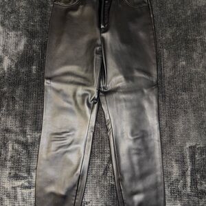 Zara Women's Black Faux Leather Pants
